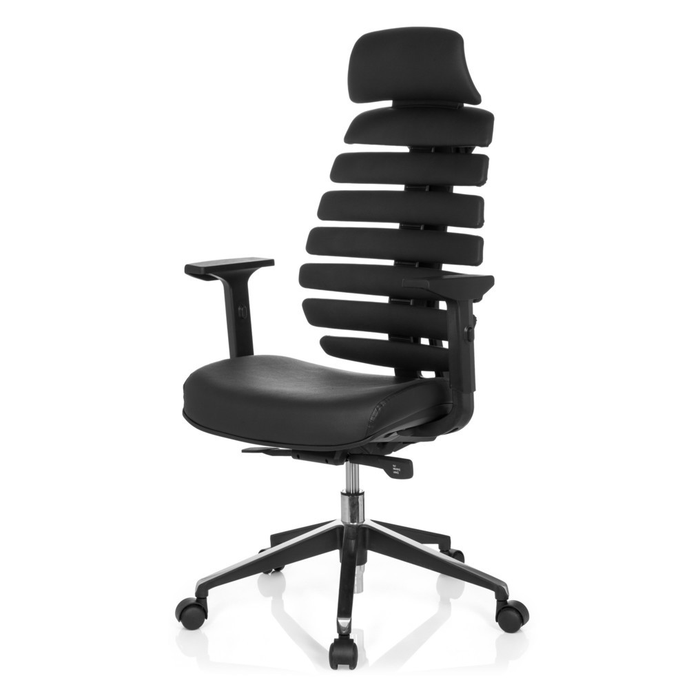 Produktabbildung Nr. 9: hjh OFFICE Bürostuhl / Drehstuhl ERGO LINE II PRO Leder, schwarz