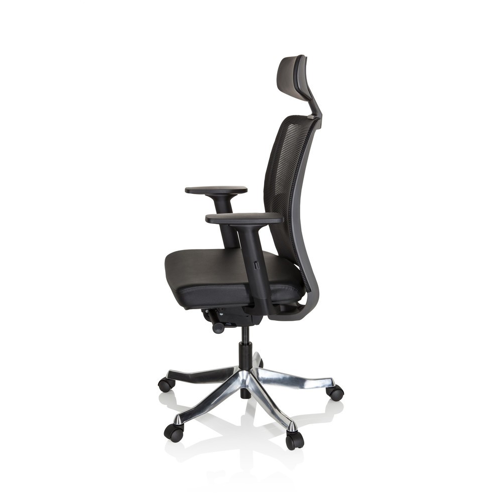 Produktabbildung Nr. 8: hjh OFFICE Bürostuhl / Drehstuhl SENATOR PRO Leder, Netzstoff, schwarz
