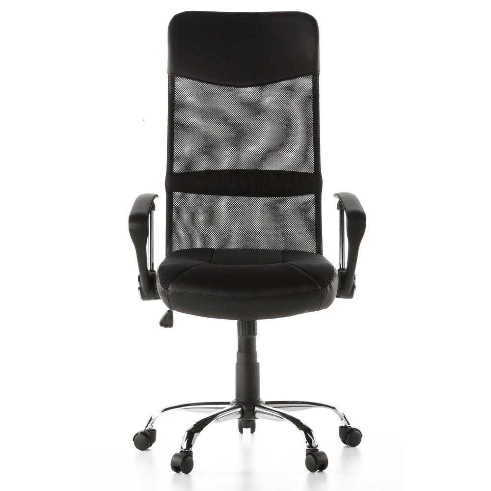 Produktabbildung Nr. 1: hjh OFFICE Bürostuhl / Chefsessel STRYKA Netz / Kunstleder, schwarz