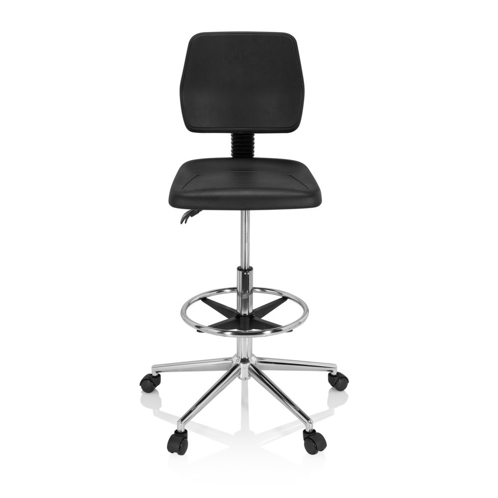 Illustration du produit: Tabouret pivotant / siège de travail hjh OFFICE TOP WORK 11 I mousse rigide, noir