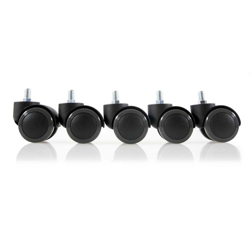 Produktabbildung Nr. 3: hjh OFFICE 5x Hartbodenrollen 50 mm / Gewinde M10 Büro-Stuhl-Rollen für Hartböden, (5er Pack)