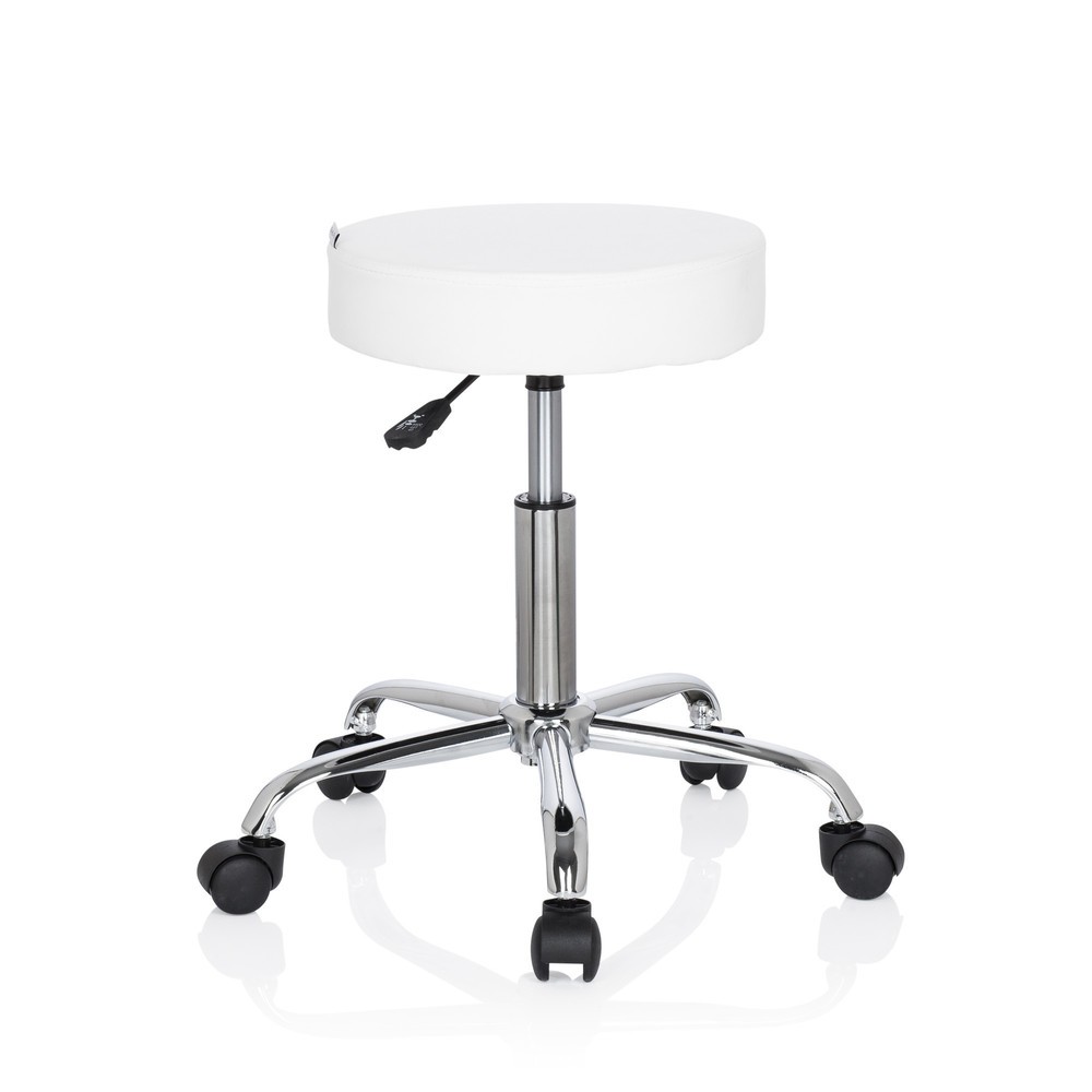 Produktabbildung Nr. 2: hjh OFFICE Hocker / Drehhocker OPERATOR II Kunstleder, weiss
