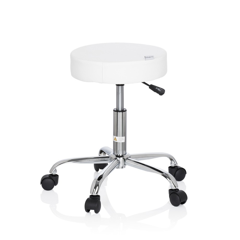 Produktabbildung Nr. 5: hjh OFFICE Hocker / Drehhocker OPERATOR II Kunstleder, weiss