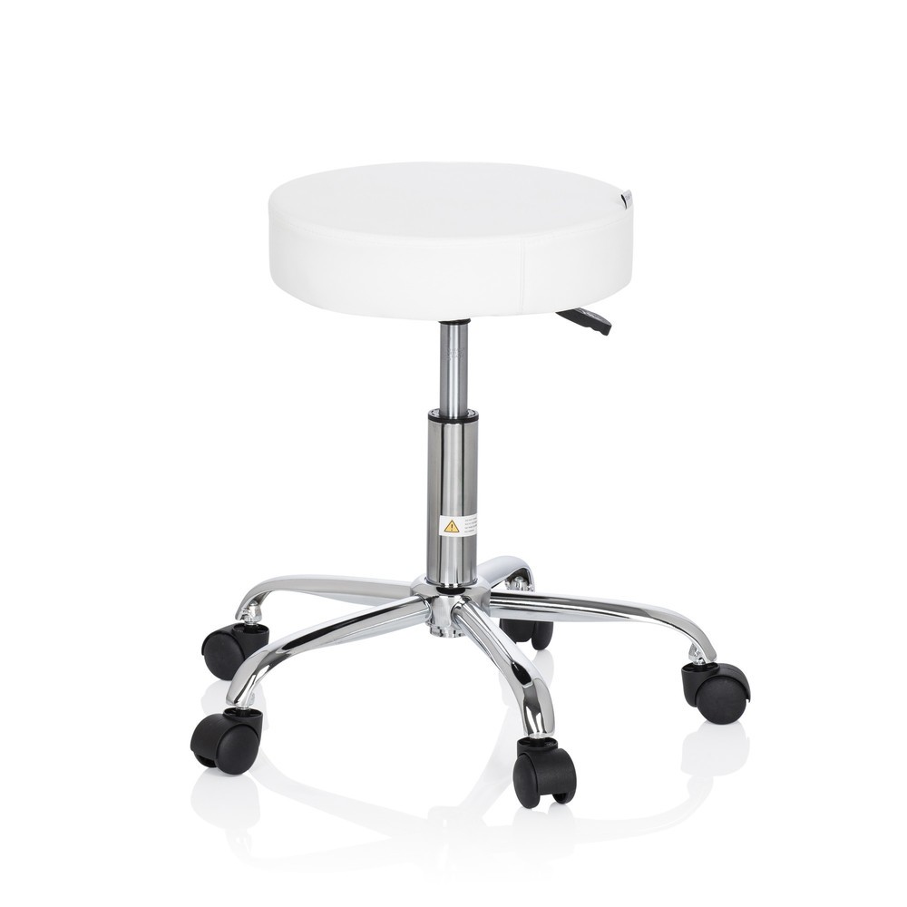 Produktabbildung Nr. 6: hjh OFFICE Hocker / Drehhocker OPERATOR II Kunstleder, weiss