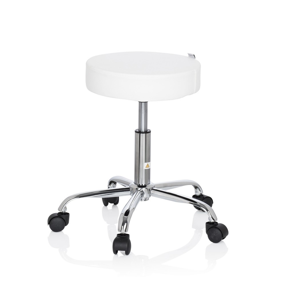 Produktabbildung Nr. 7: hjh OFFICE Hocker / Drehhocker OPERATOR II Kunstleder, weiss