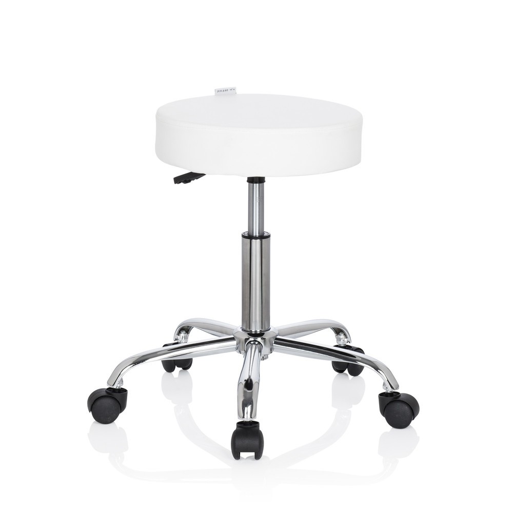 Produktabbildung Nr. 9: hjh OFFICE Hocker / Drehhocker OPERATOR II Kunstleder, weiss