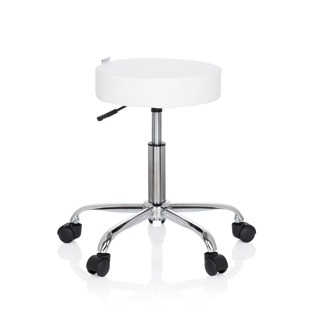 Produktabbildung Nr. 1: hjh OFFICE Hocker / Drehhocker OPERATOR II Kunstleder, weiss