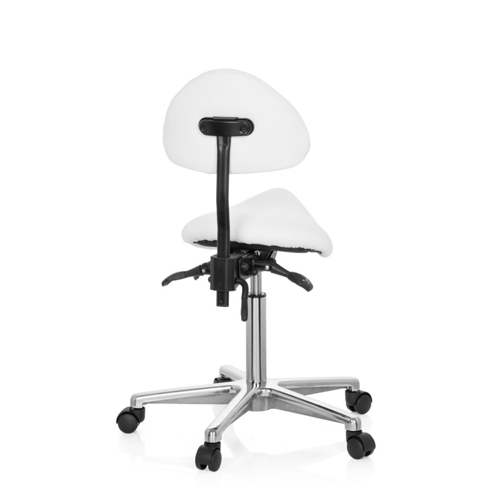 Produktabbildung Nr. 5: hjh OFFICE Hocker / Drehhocker TOP WORK 20 Kunstleder, weiss