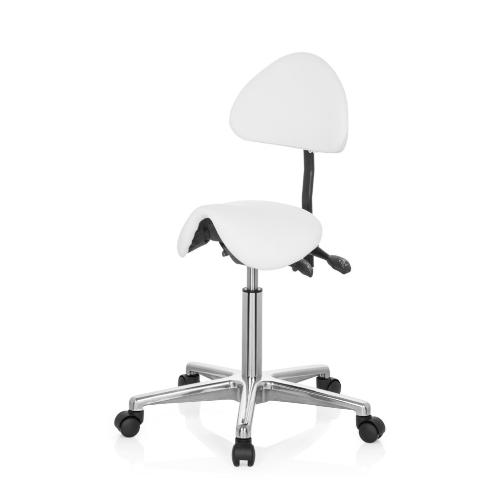 Produktabbildung Nr. 9: hjh OFFICE Hocker / Drehhocker TOP WORK 20 Kunstleder, weiss