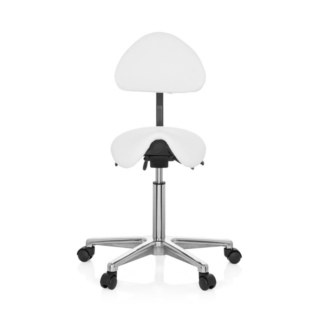 Produktabbildung: hjh OFFICE Hocker / Drehhocker TOP WORK 20 Kunstleder, weiss