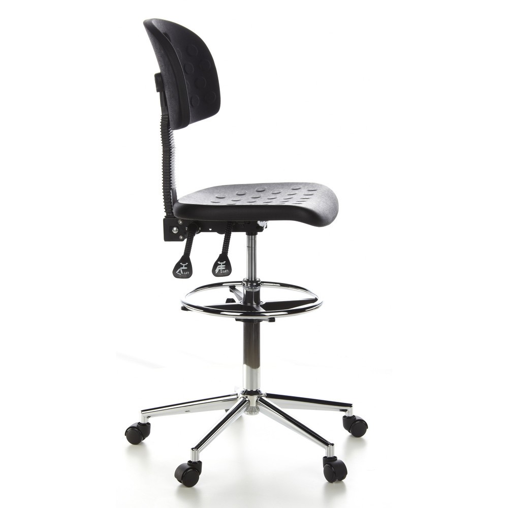 Produktabbildung Nr. 3: hjh OFFICE Hocker / Drehhocker TOP WORK 23 Kunstleder, schwarz
