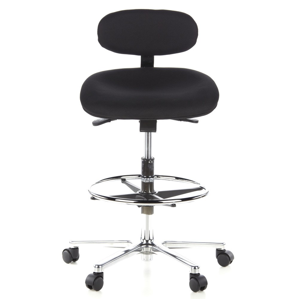 Produktabbildung: hjh OFFICE Hocker / Drehhocker WORK MFcStoff, schwarz