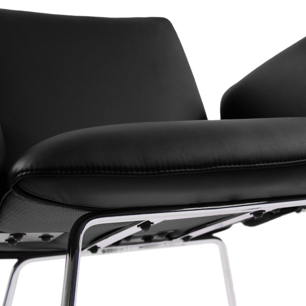Produktabbildung Nr. 2: hjh OFFICE Besucherstuhl / Kufenstuhl DESIGNIA V Kunstleder, schwarz