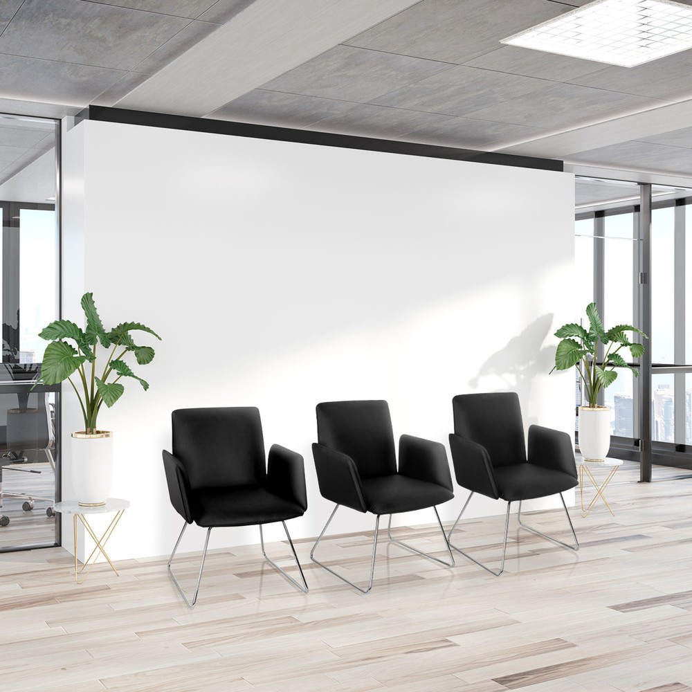 Produktabbildung Nr. 4: hjh OFFICE Besucherstuhl / Kufenstuhl DESIGNIA V Kunstleder, schwarz