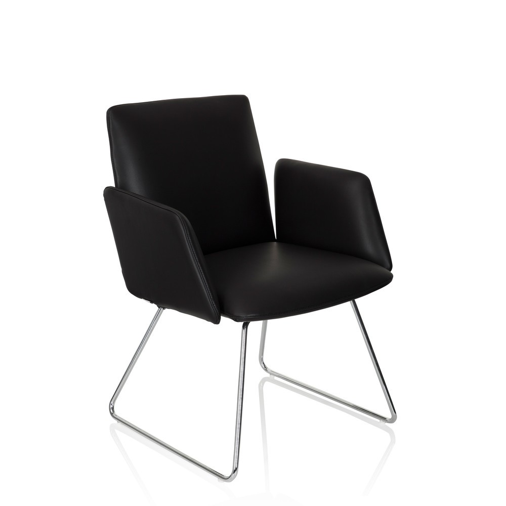 Produktabbildung Nr. 8: hjh OFFICE Besucherstuhl / Kufenstuhl DESIGNIA V Kunstleder, schwarz