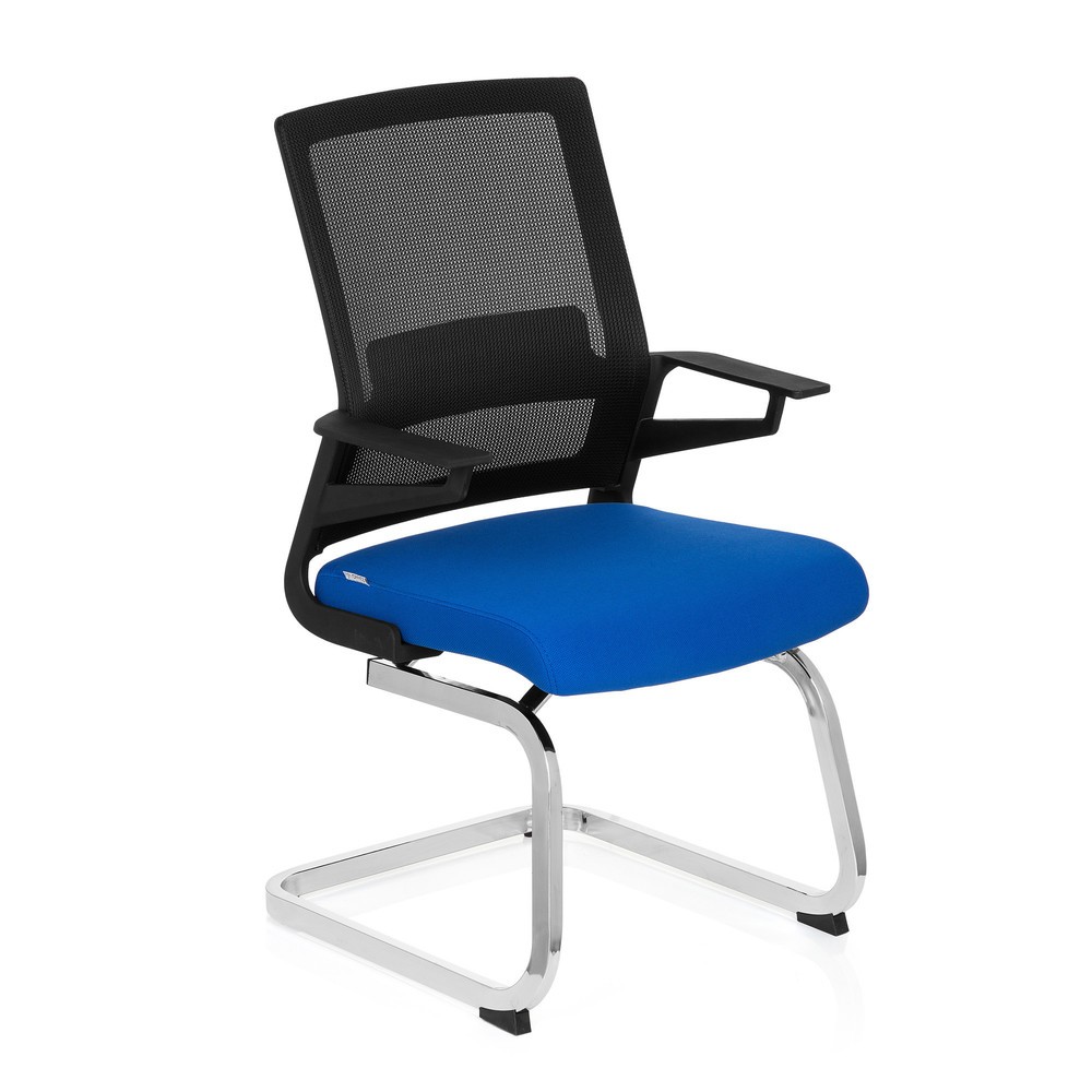 Produktabbildung Nr. 5: Chaise de conférence / fauteuil suspendu hjh OFFICE INVENTOR V tissu, noir / bleu