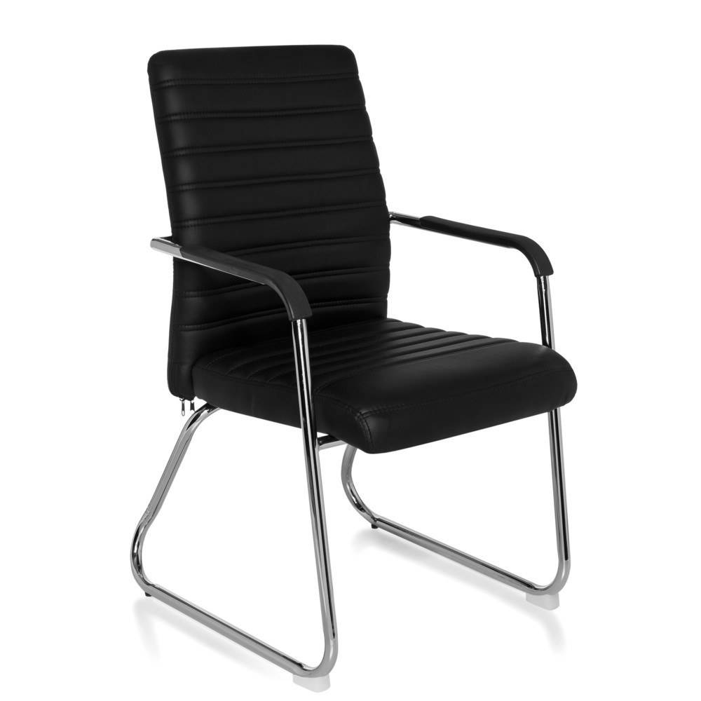 Produktabbildung Nr. 4: hjh OFFICE Konferenzstuhl / Kufenstuhl / STEEL V PU, schwarz