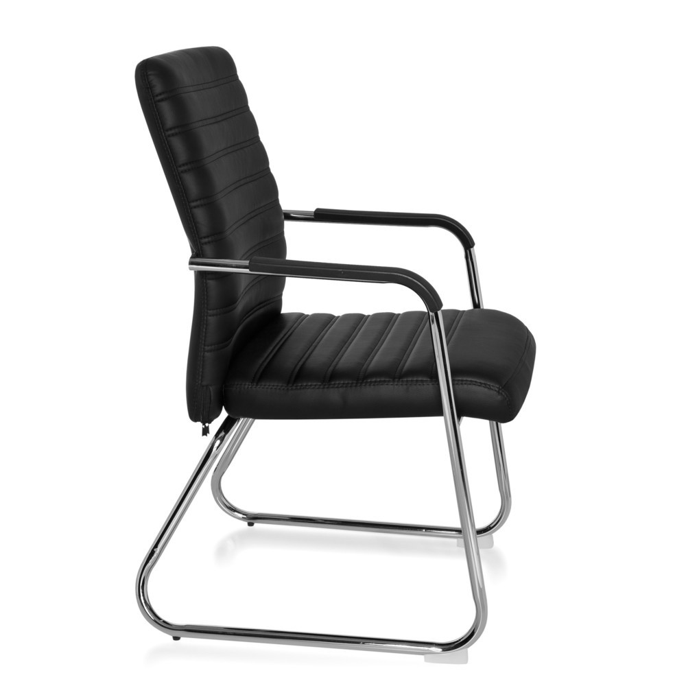 Produktabbildung Nr. 6: hjh OFFICE Konferenzstuhl / Kufenstuhl / STEEL V PU, schwarz