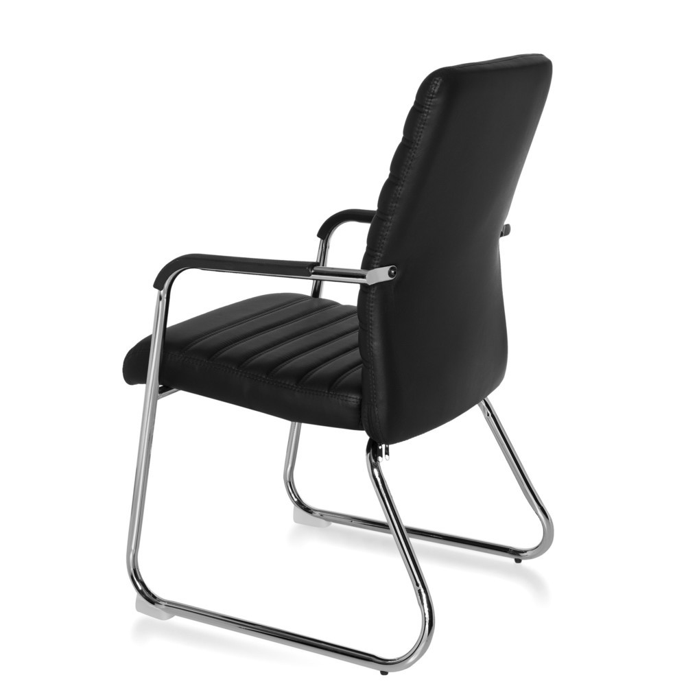 Produktabbildung Nr. 10: hjh OFFICE Konferenzstuhl / Kufenstuhl / STEEL V PU, schwarz