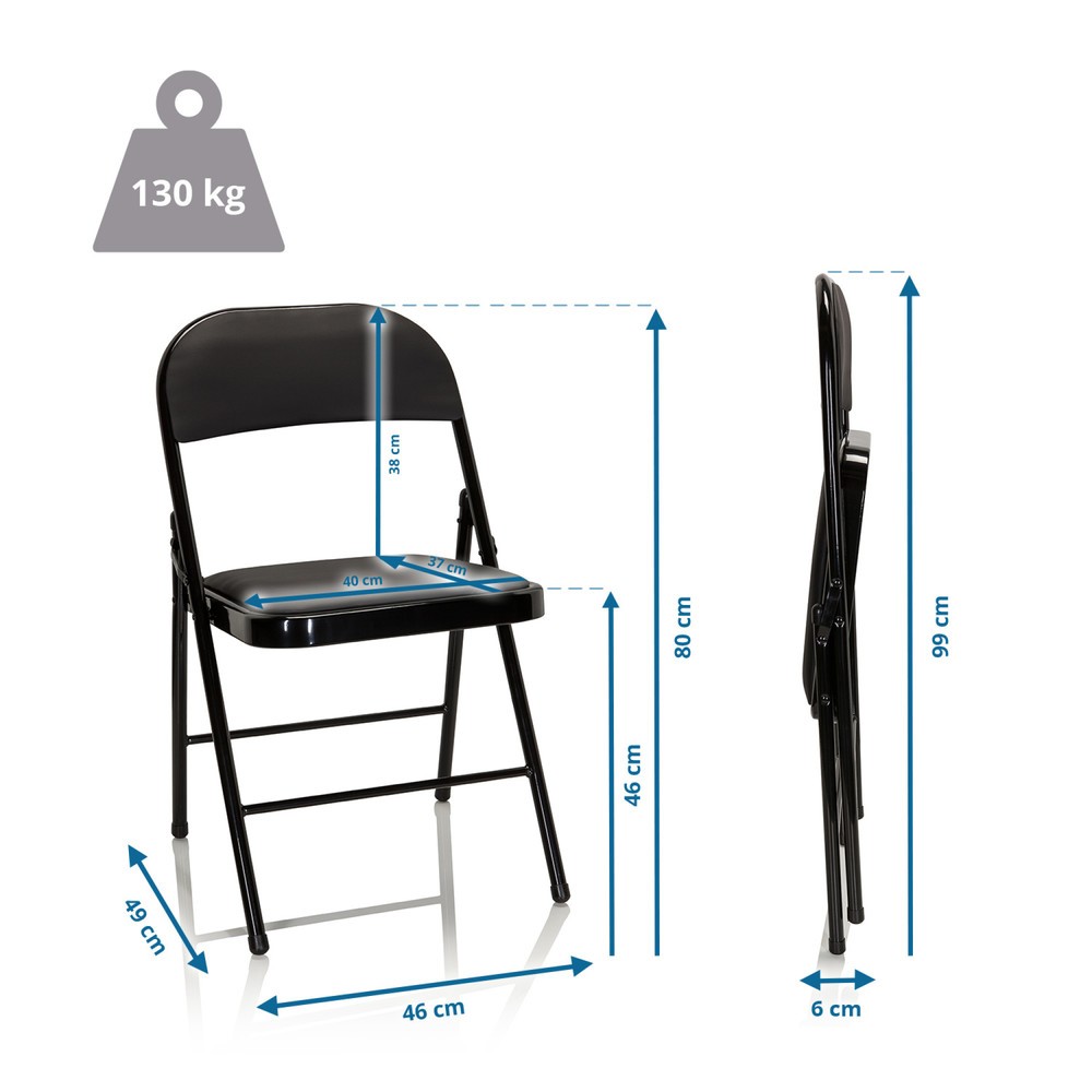 Produktabbildung Nr. 5: hjh OFFICE Konferenzstuhl / Besucherstuhl / Klappstuhl TUDELA PU, schwarz