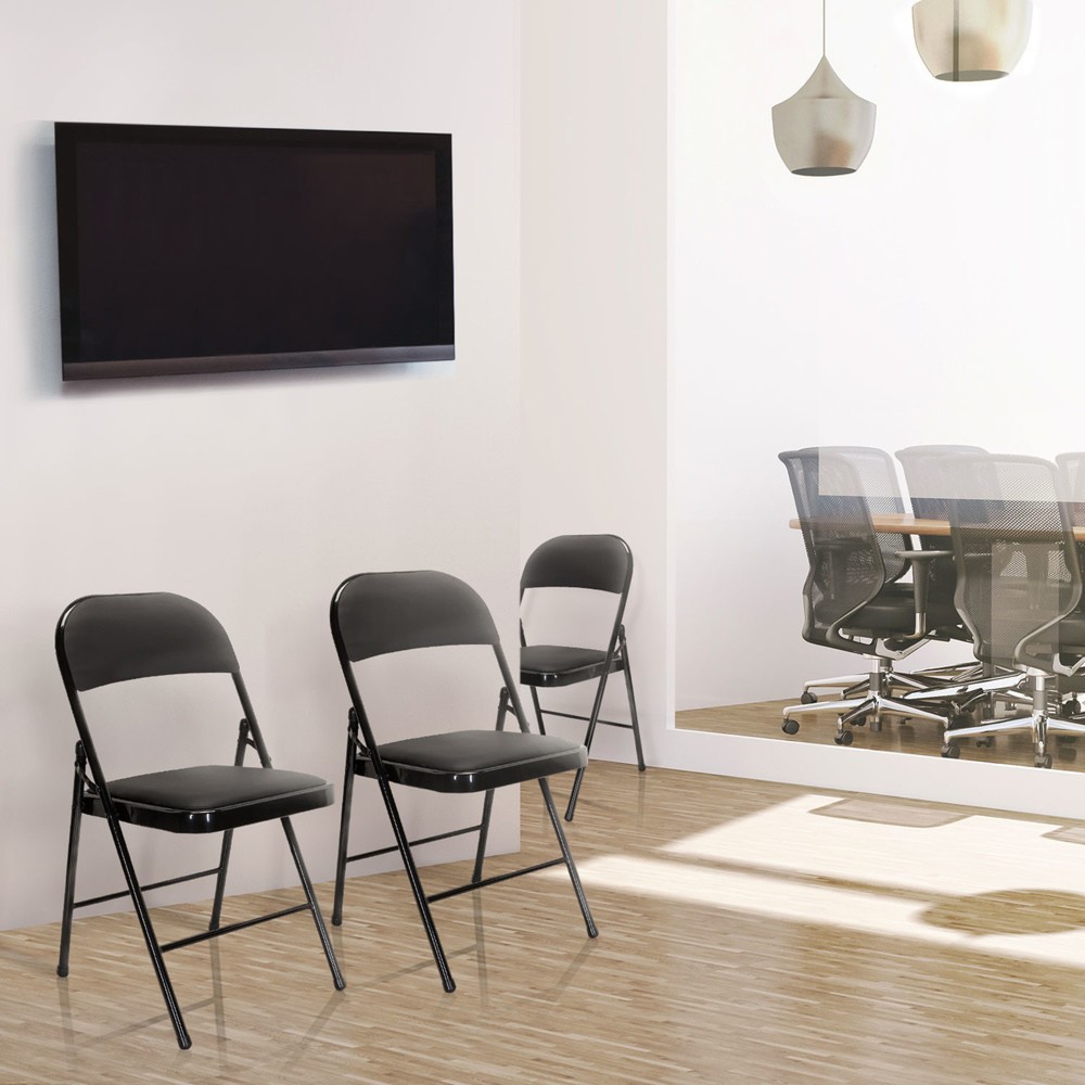 Produktabbildung Nr. 7: hjh OFFICE Konferenzstuhl / Besucherstuhl / Klappstuhl TUDELA PU, schwarz