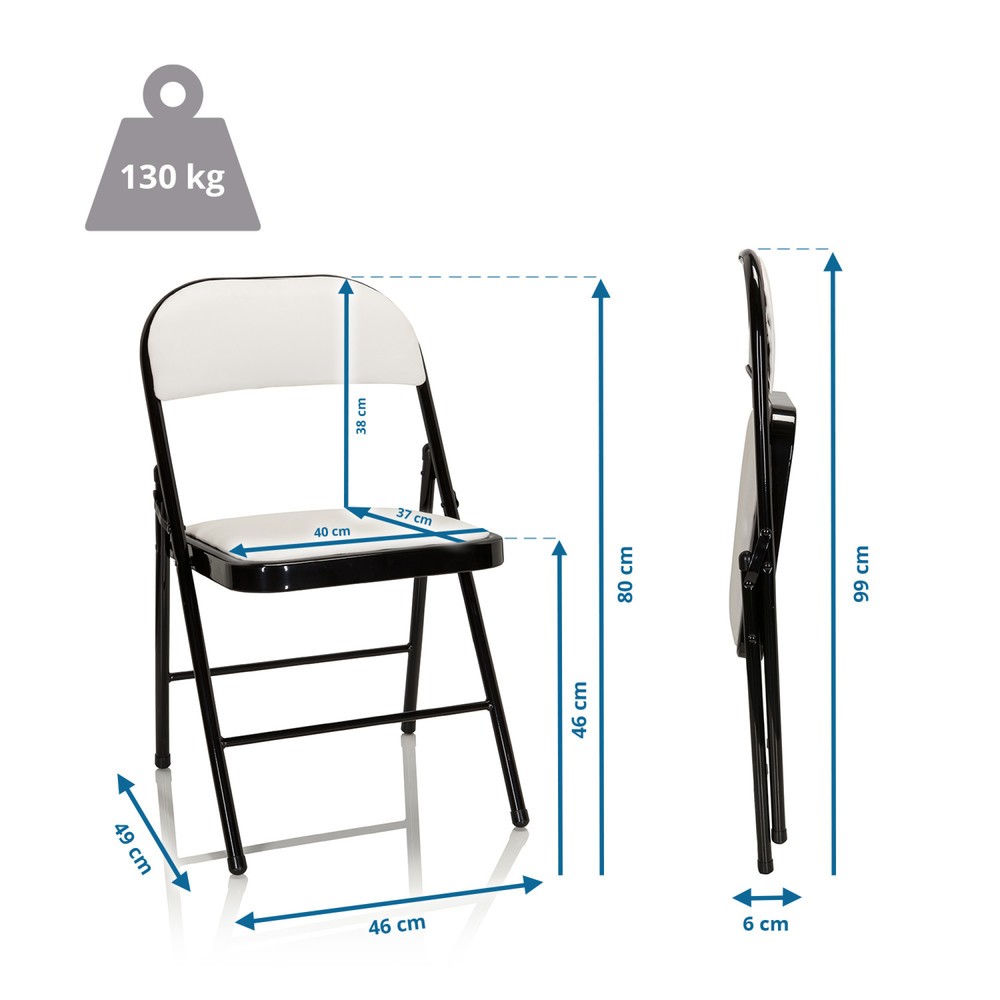 Produktabbildung Nr. 5: hjh OFFICE Konferenzstuhl / Besucherstuhl / Klappstuhl TUDELA PU, weiss