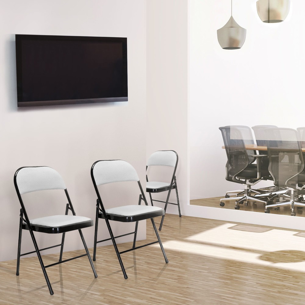 Produktabbildung Nr. 7: hjh OFFICE Konferenzstuhl / Besucherstuhl / Klappstuhl TUDELA PU, weiss