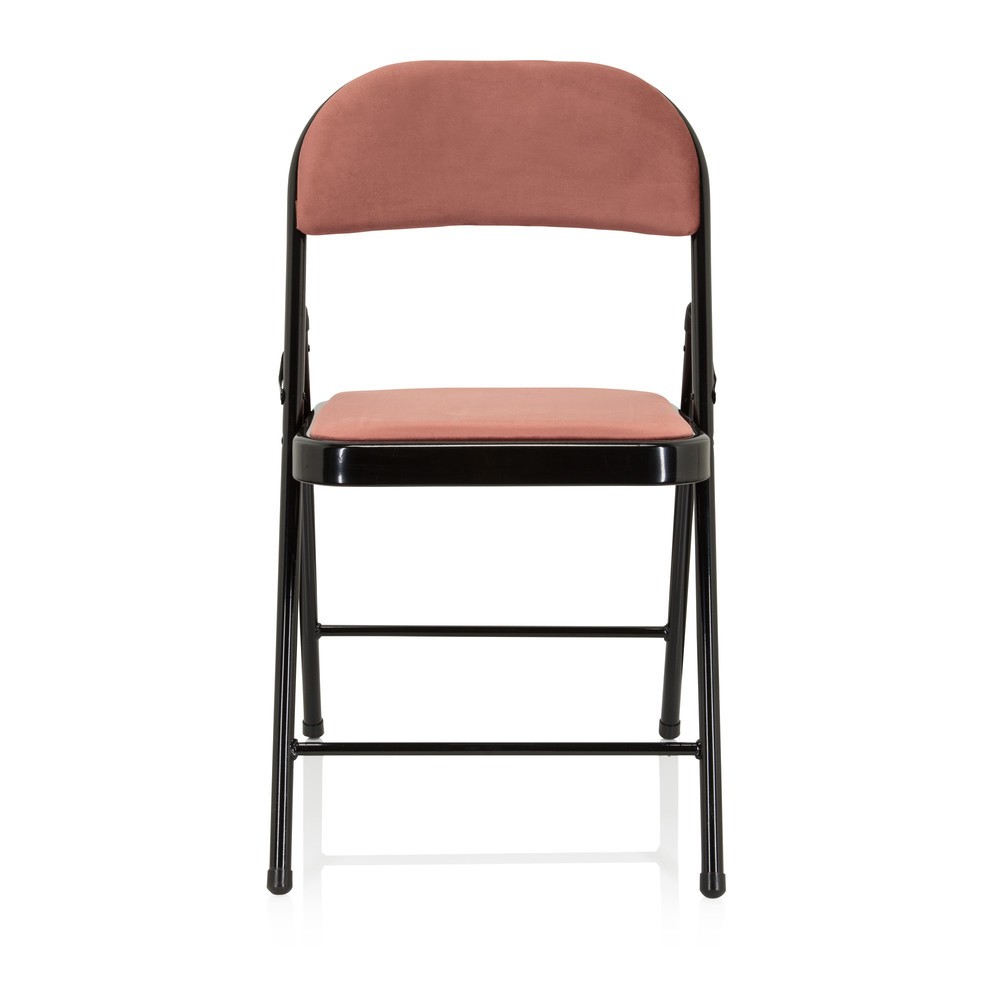 Produktabbildung Nr. 1: hjh OFFICE Konferenzstuhl / Besucherstuhl / Klappstuhl TUDELA I Samt, rose