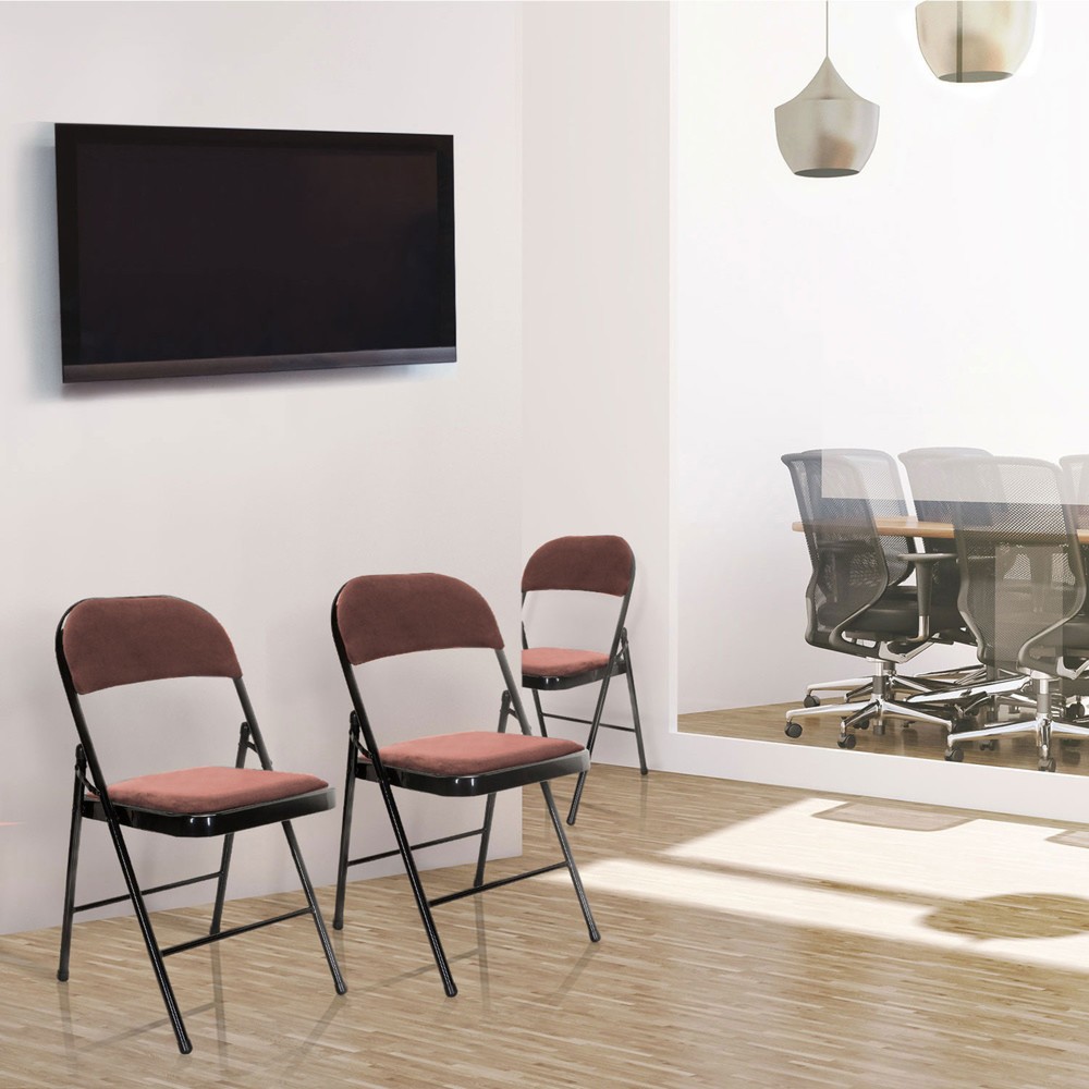 Produktabbildung Nr. 7: hjh OFFICE Konferenzstuhl / Besucherstuhl / Klappstuhl TUDELA I Samt, rose
