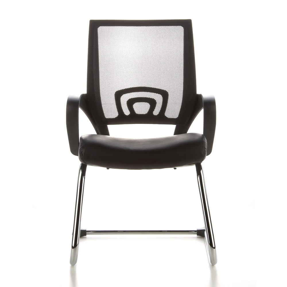 Produktabbildung Nr. 1: hjh OFFICE Konferenzstuhl / Freischwinger VISTO NET V Netzstoff, schwarz Chrom