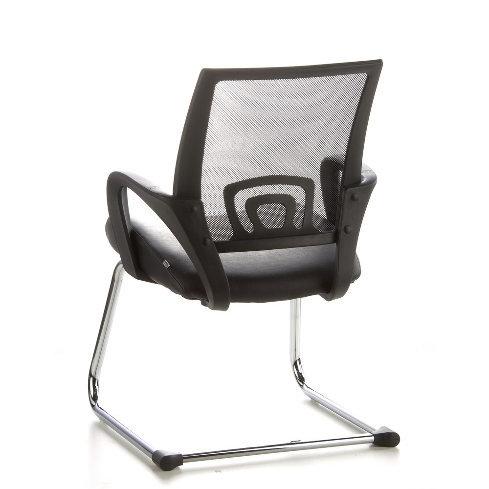 Produktabbildung Nr. 7: hjh OFFICE Konferenzstuhl / Freischwinger VISTO NET V Netzstoff, schwarz Chrom