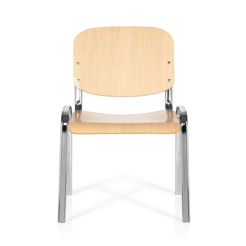 Produktabbildung Nr. 1: hjh OFFICE Konferenzstuhl / Besucherstuhl / XT 600, chrom/buche