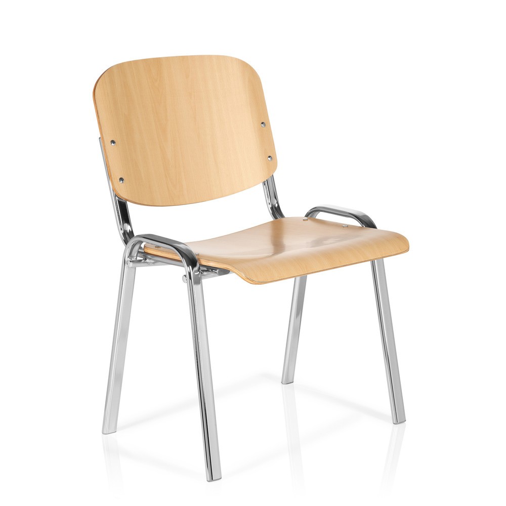 Produktabbildung Nr. 3: hjh OFFICE Konferenzstuhl / Besucherstuhl / XT 600, chrom/buche
