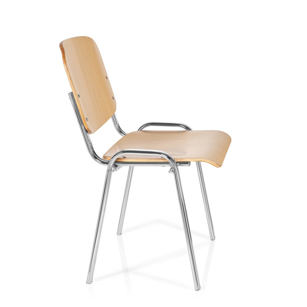 Produktabbildung Nr. 4: hjh OFFICE Konferenzstuhl / Besucherstuhl / XT 600, chrom/buche