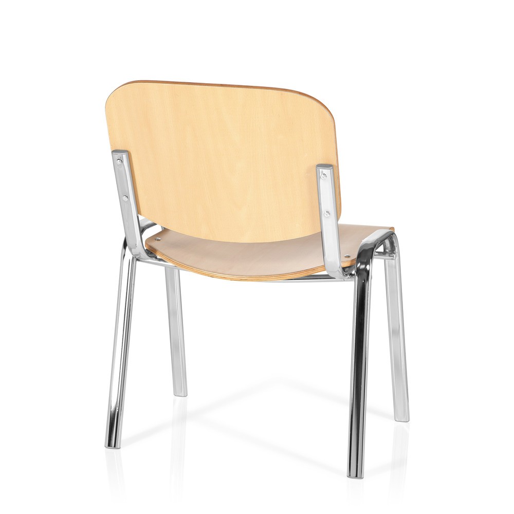 Produktabbildung Nr. 6: hjh OFFICE Konferenzstuhl / Besucherstuhl / XT 600, chrom/buche