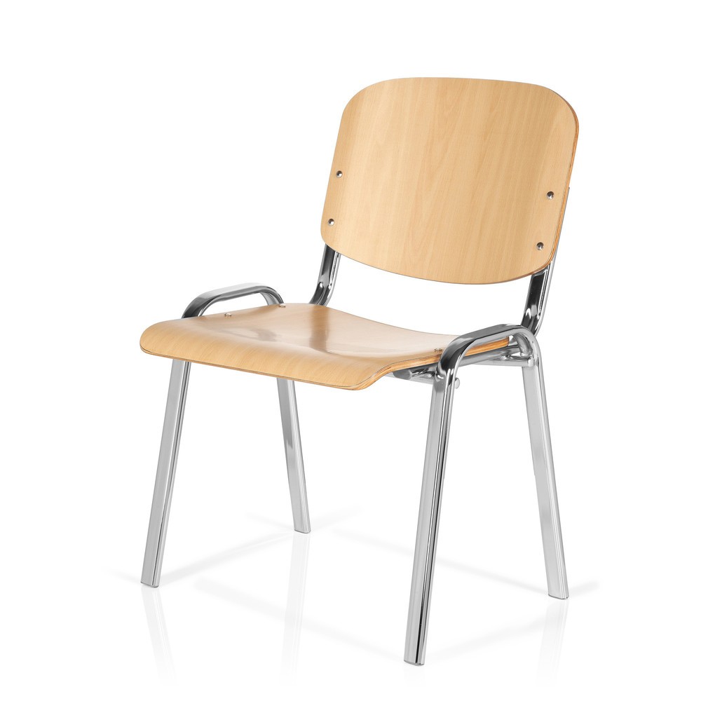 Produktabbildung Nr. 10: hjh OFFICE Konferenzstuhl / Besucherstuhl / XT 600, chrom/buche