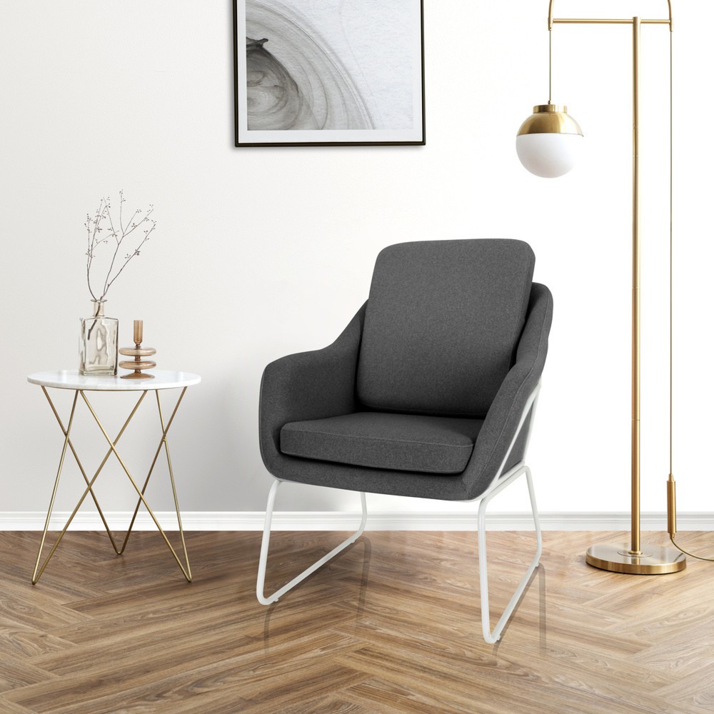 Produktabbildung Nr. 3: hjh OFFICE Loungesessel / Relaxsessel LAGUNO W Stoff dunkelgrau, 1-Sitzer