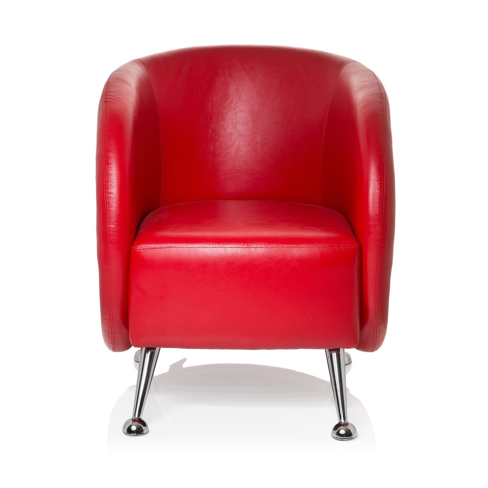 Produktabbildung Nr. 1: Fauteuil lounge / fauteuil club hjh OFFICE / ST. LUCIA similicuir, rouge