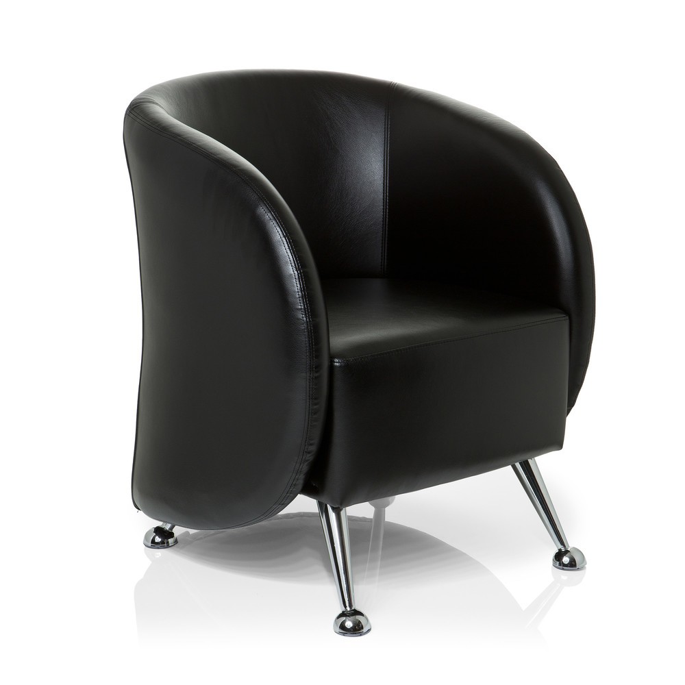 Produktabbildung Nr. 2: hjh OFFICE Loungesessel / Clubsessel ST. LUCIA Kunstleder, schwarz