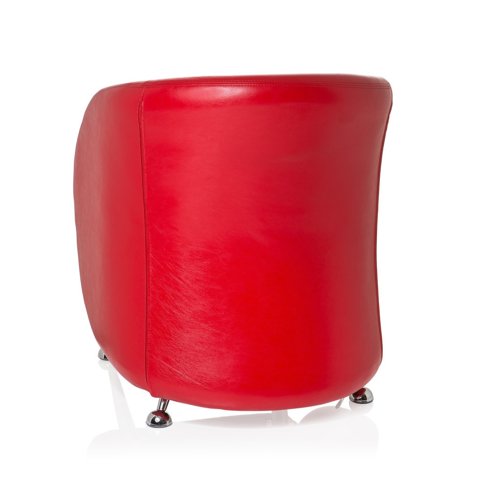 Produktabbildung Nr. 8: Fauteuil lounge / fauteuil club hjh OFFICE / ST. LUCIA similicuir, rouge
