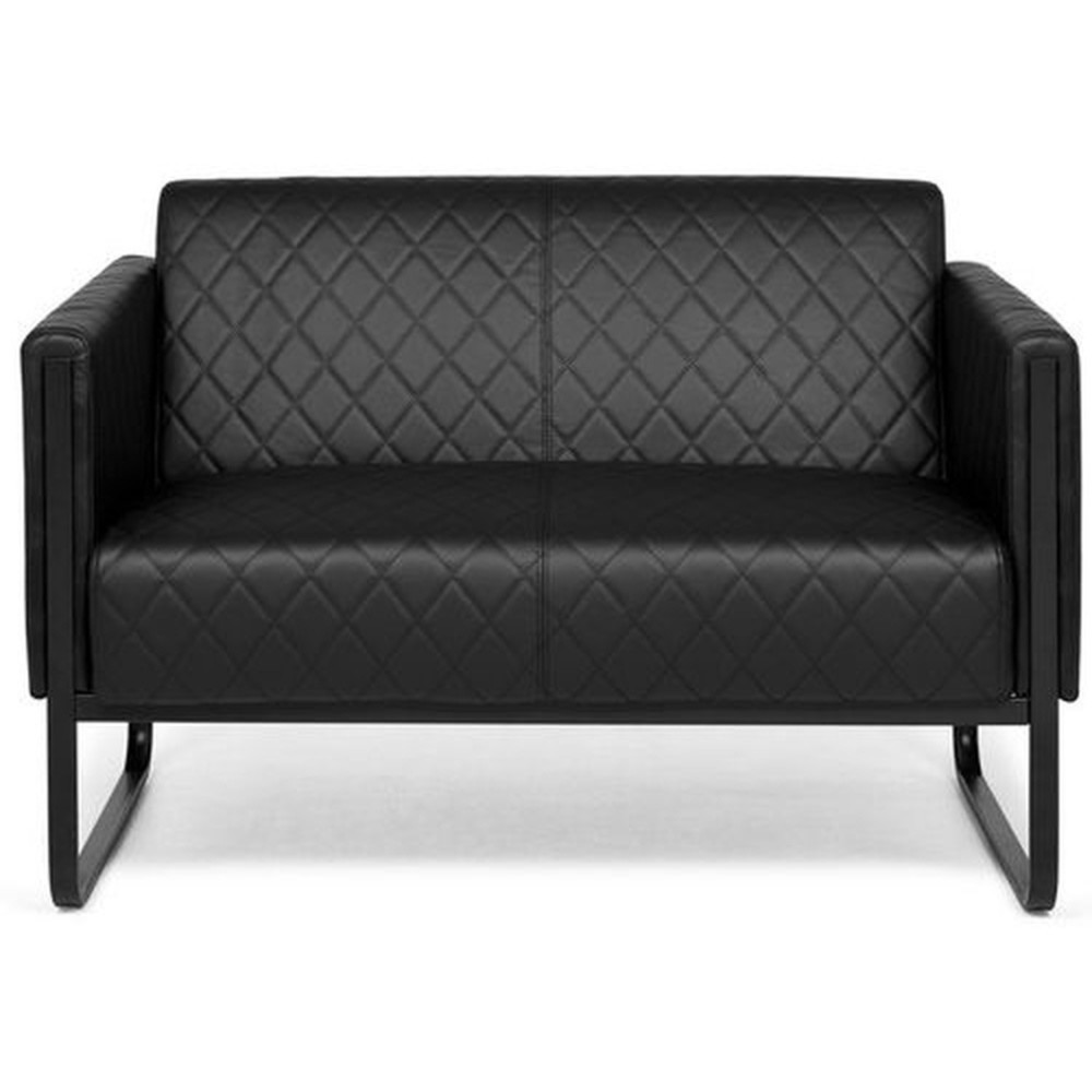 Produktabbildung Nr. 1: hjh OFFICE Loungesofa ARUBA BLACK Gestell schwarz Kunstleder, 2-Sitzer, schwarz
