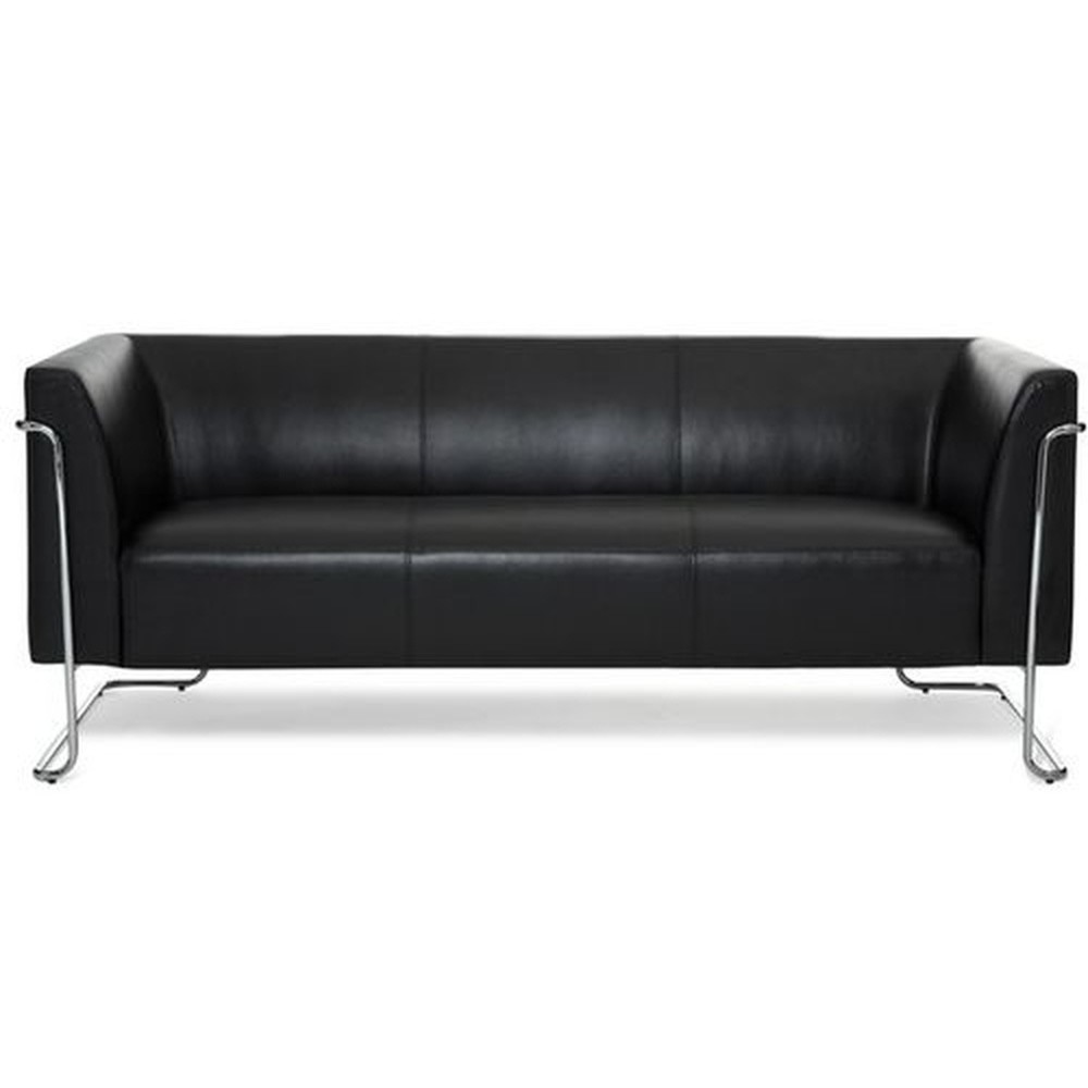 Produktabbildung Nr. 1: hjh OFFICE Loungesofa CURACAO Kunstleder, 3-Sitzer, schwarz
