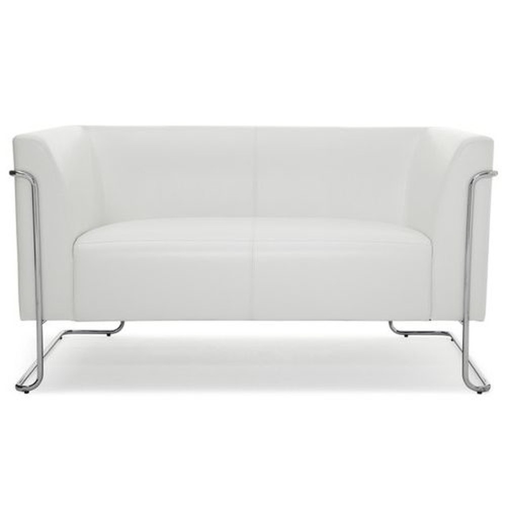 Produktabbildung Nr. 1: hjh OFFICE Loungesofa CURACAO Kunstleder, 2-Sitzer, weiss