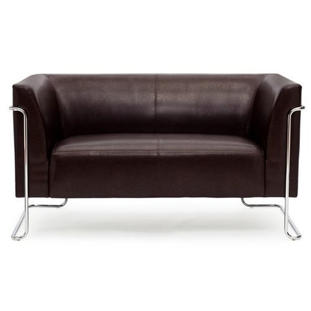 Produktabbildung Nr. 1: hjh OFFICE Loungesofa CURACAO Kunstleder, 2-Sitzer, braun