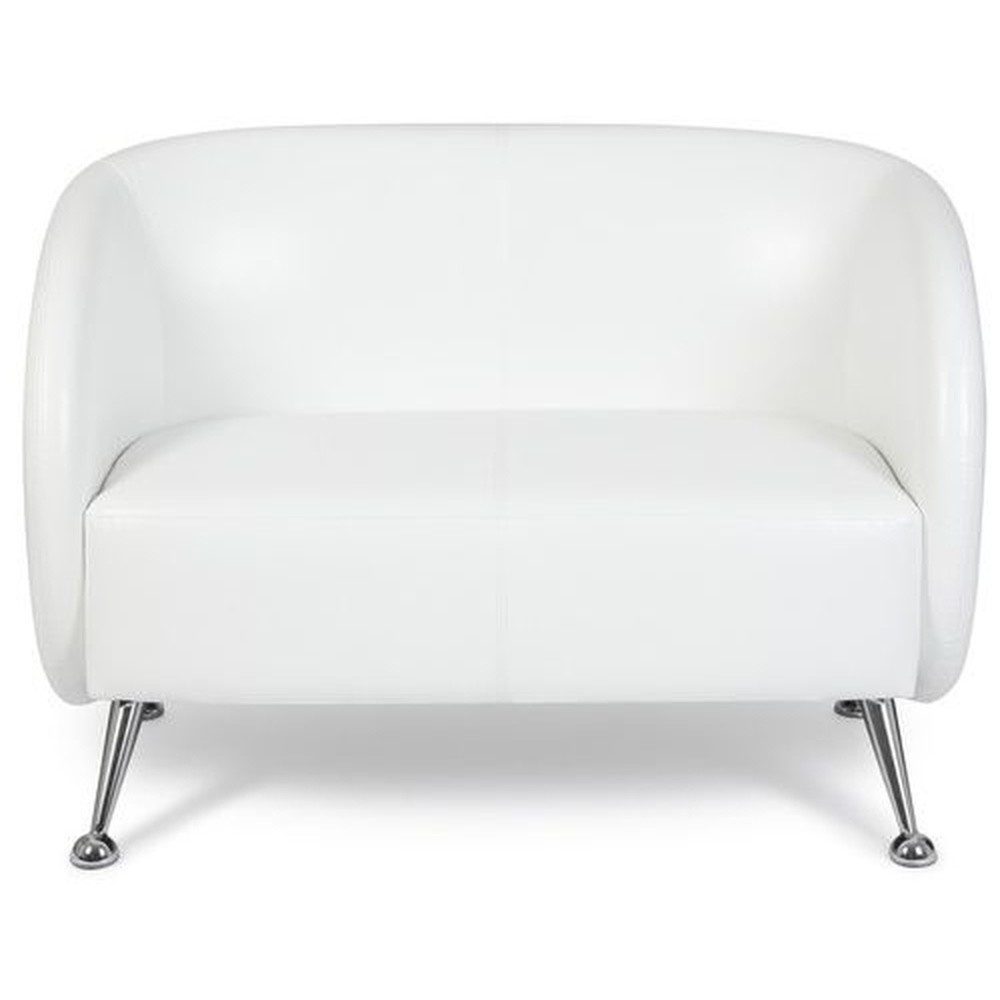 Produktabbildung Nr. 1: hjh OFFICE Loungesofa / Club Sofa ST. LUCIA Kunstleder, 2-Sitzer, weiss
