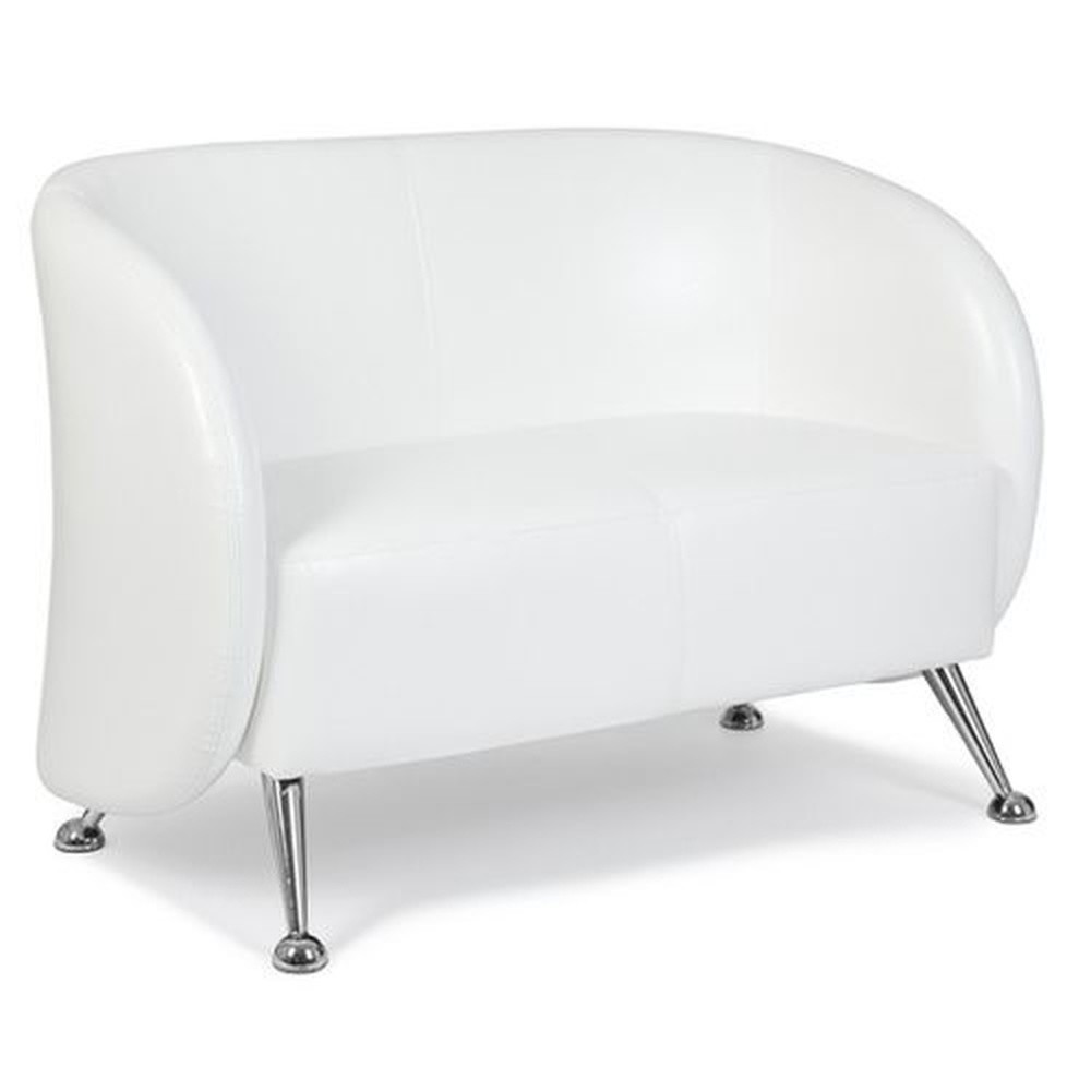 Produktabbildung Nr. 2: hjh OFFICE Loungesofa / Club Sofa ST. LUCIA Kunstleder, 2-Sitzer, weiss