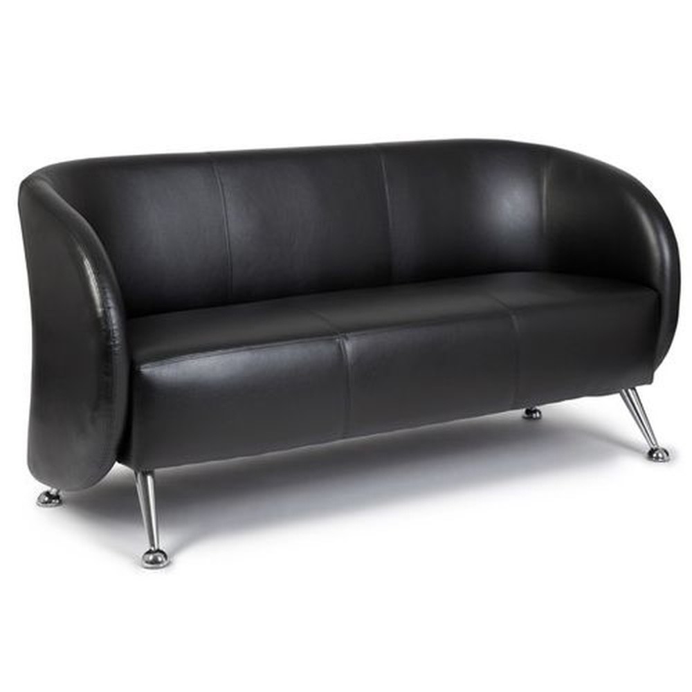 Produktabbildung Nr. 2: hjh OFFICE Loungesofa / Club Sofa ST. LUCIA Kunstleder, 3-Sitzer, schwarz