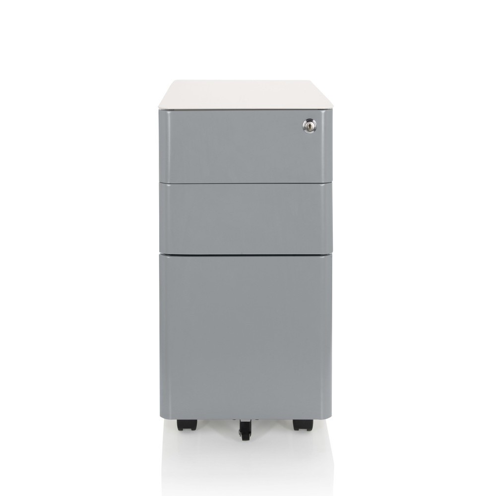 Produktabbildung: hjh OFFICE Rollcontainer COLOR I Metall, weiss / grau