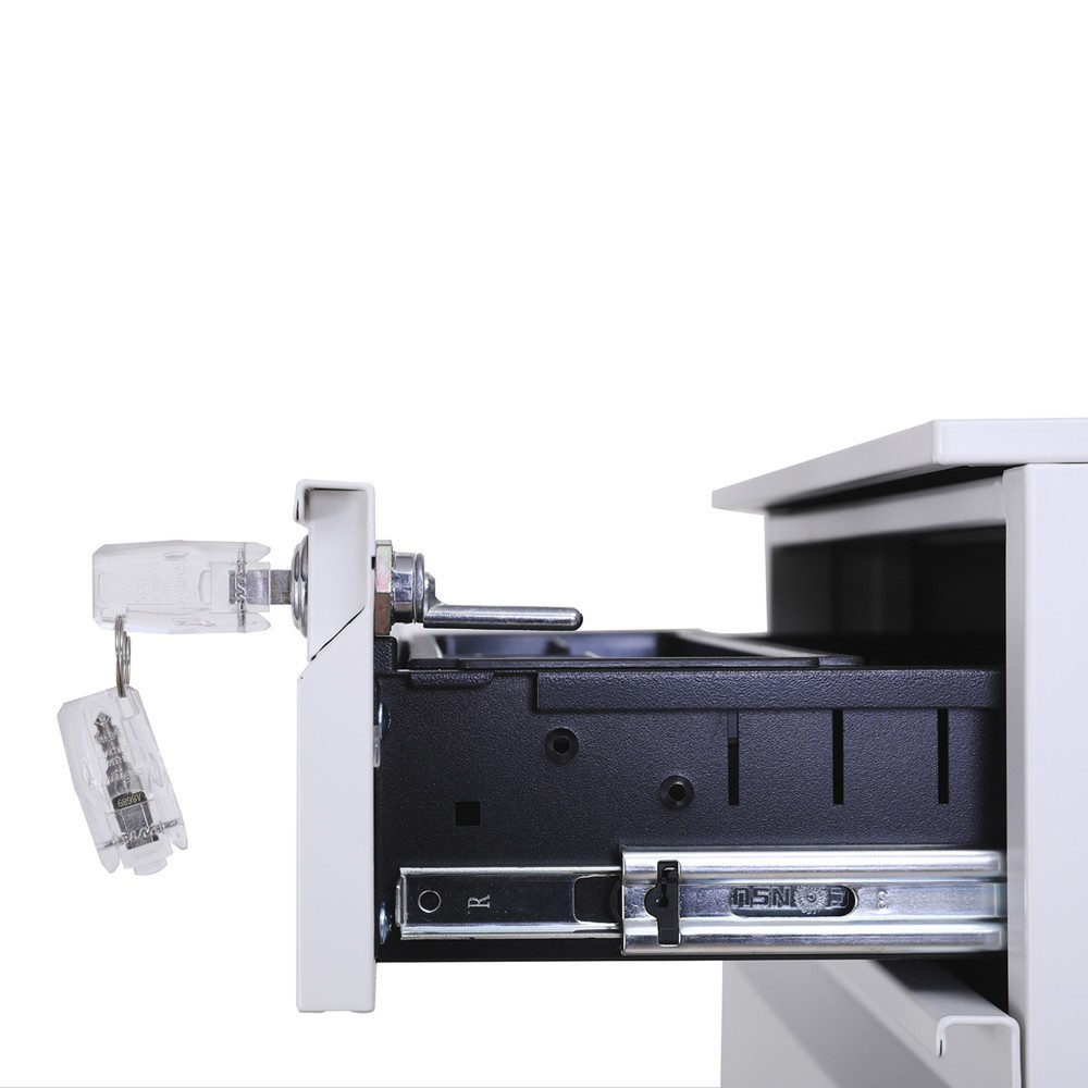 Produktabbildung Nr. 3: hjh OFFICE Rollcontainer COLOR OS Metall, weiss mit Sitzkissen grau