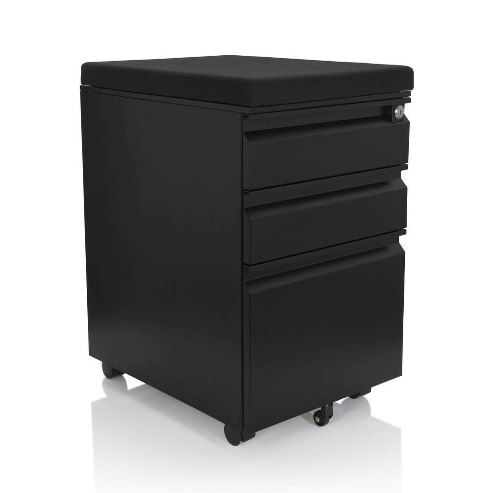 Produktabbildung Nr. 5: hjh OFFICE Rollcontainer COLOR OS Metall schwarz mit Sitzkissen, schwarz